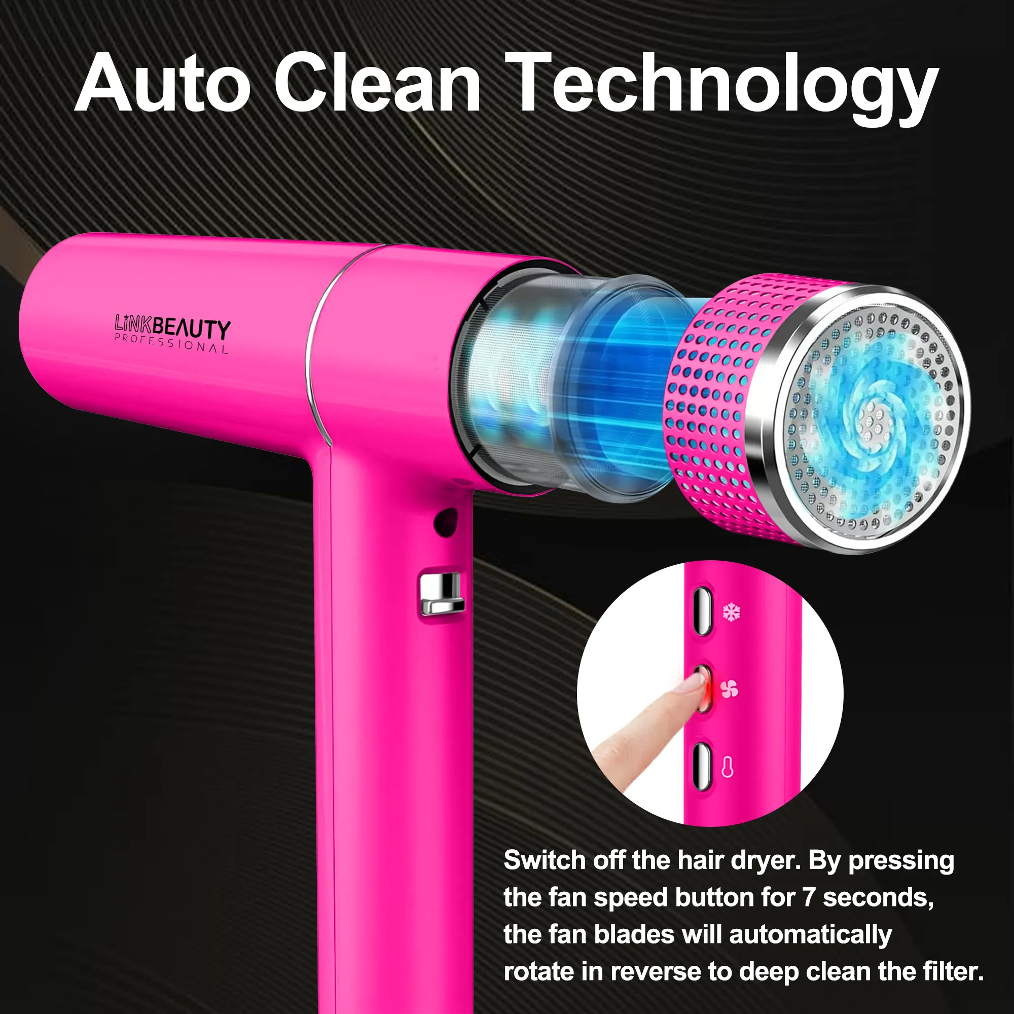 self clean hair dryer