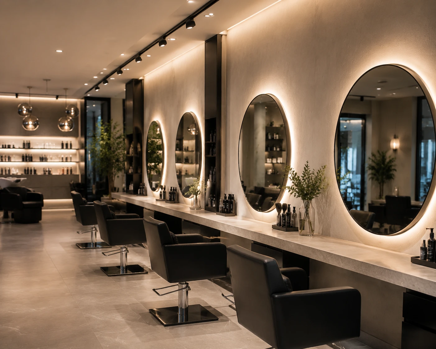 premium salon interior design for professional hair styling equipment