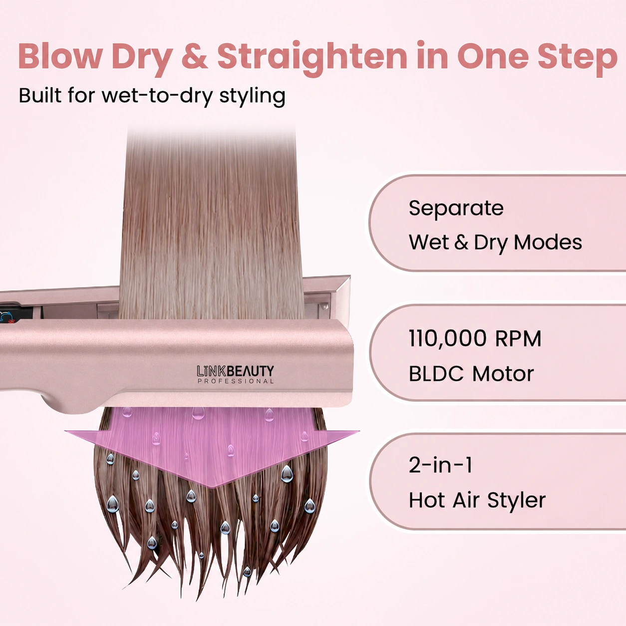 Can You Straighten Wet Hair Wet-to-Dry Air Styler Guide for Buyers 2026 link beauty m8807 wet and dry modes 110000 rpm hot air styler