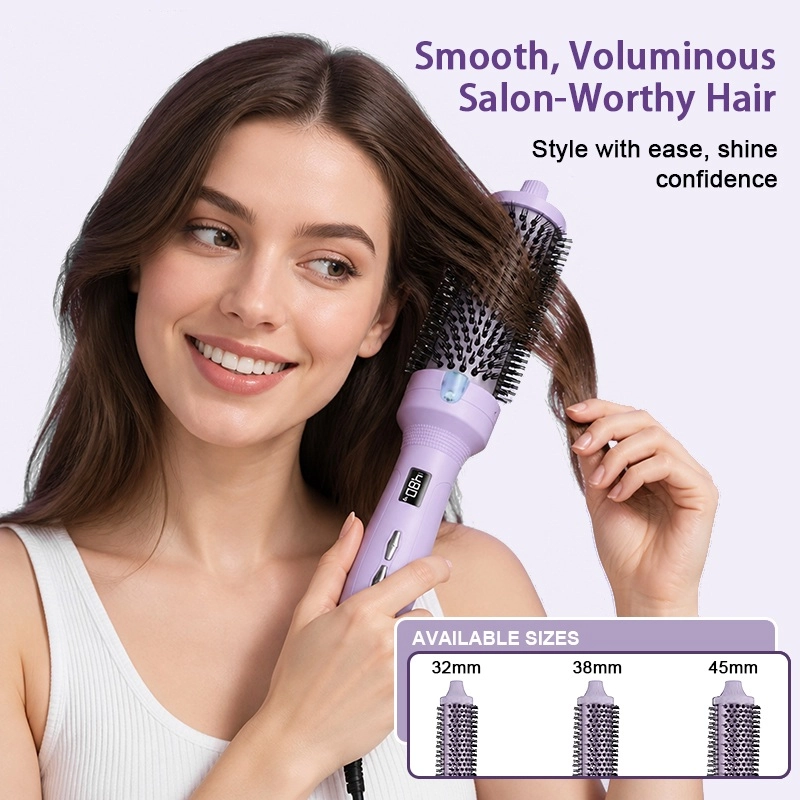 Heated Round Brush Wholesale: How to Choose Barrel Sizes for Private Label Hair Tool Lines Link Beauty M5002 heated round brush in 32mm, 38mm and 45mm sizes